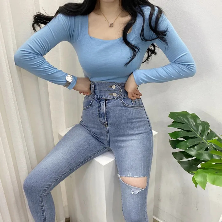 🚀당일발송🚀[묶음할인/기본템] 봄 가을 알프 셀리 스퀘어넥 긴팔 티셔츠 이너티 상세 이미지 40