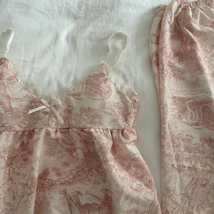 [당일출고]캡내장 파스텔 상의+긴바지+로브가디건 3pcs 잠옷 홈웨어 세트(2color) 상세 이미지 17