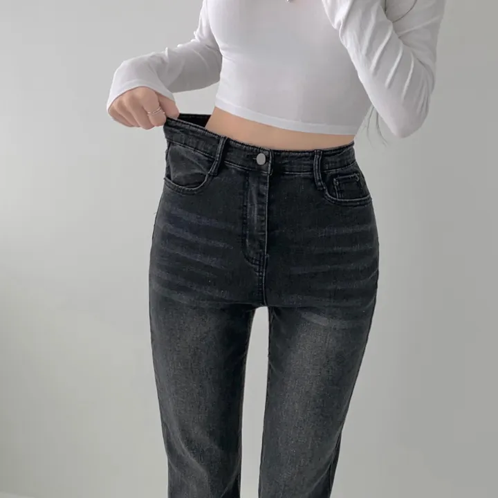 [인생핏🖤/기장선택/~XL] 모먼트 빈티지 스톤 워싱 하이웨스트 부츠컷 스판 데님 팬츠 키작녀 키큰녀 빅사이즈 청바지 상세 이미지 40