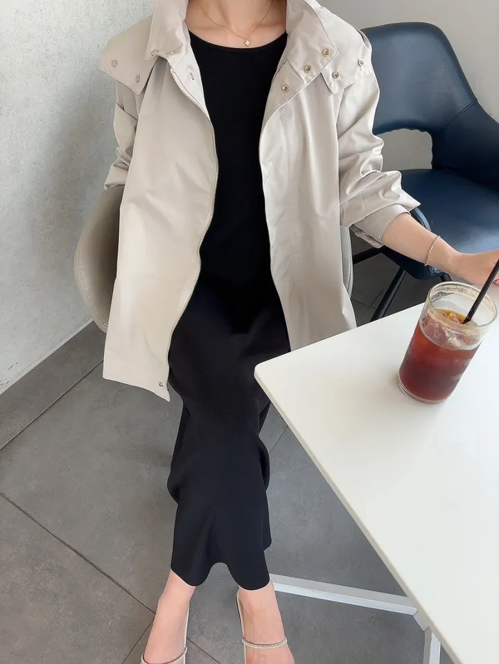 간절기 루즈핏 A라인 후드 바람막이 점퍼 상세 이미지 16