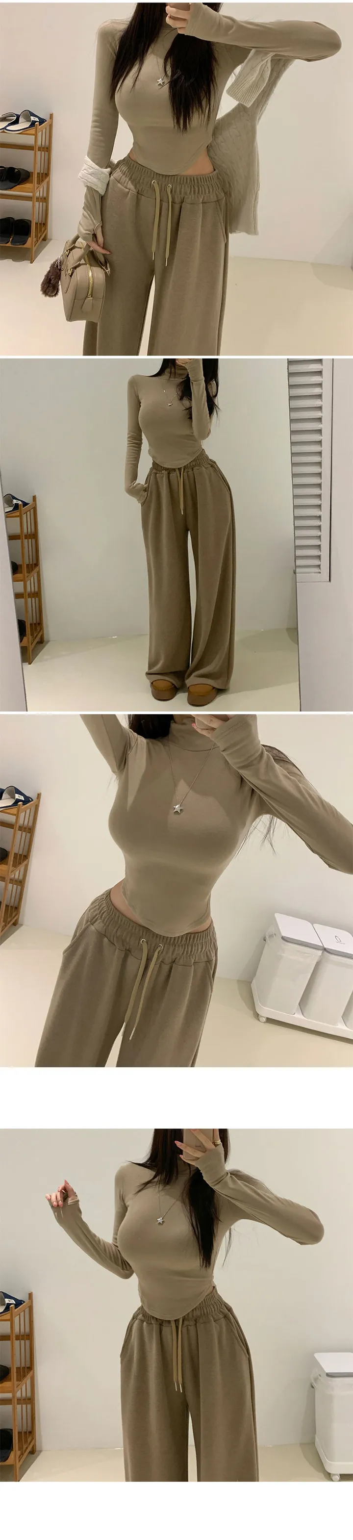 +영상핏[허얇골넓*기모] made 이브 기모 워머 목폴라 폴라티 기모티 봄코디 상세 이미지 18