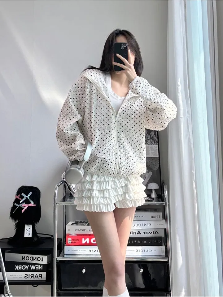 💝인기아우터💝주문폭주[봄아우터] 엔티JP 엠보 도트 후드 집업 /떙땡이/바람막이/봄/여름/아우터/얇은집업 - 2color 상세 이미지 39