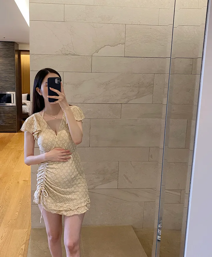 [3size] 데이지 플라워 빅사이즈 모노키니 원피스 수영복 만삭 임산부 태교여행 임부복 상세 이미지 2