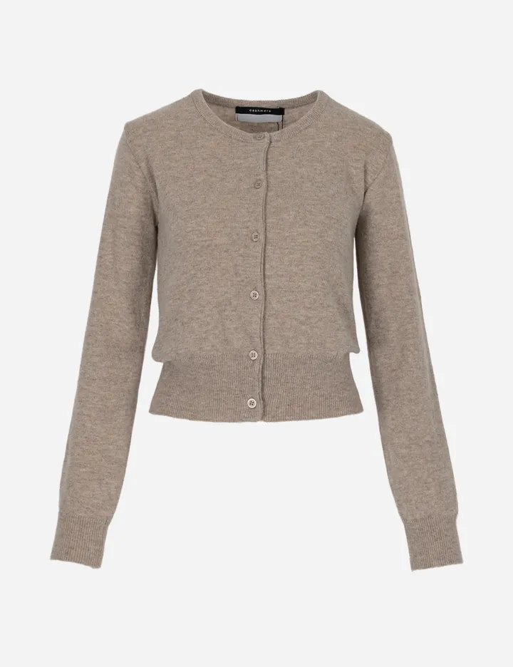 CASHMERE CROP ROUND NECK KNIT CARDIGAN 캐시미어 크롭 램스울 라운드 라운드넥 니트 가디건 상세 이미지 8