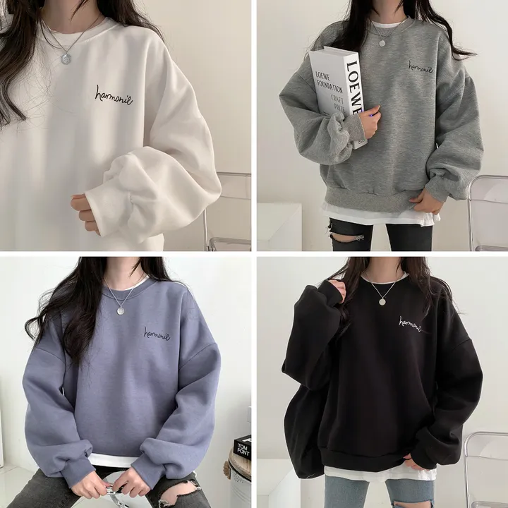 당일발송⚡[데일리/묶음할인] 심플 오버핏 하모니 레터링 맨투맨 4color 상세 이미지 4