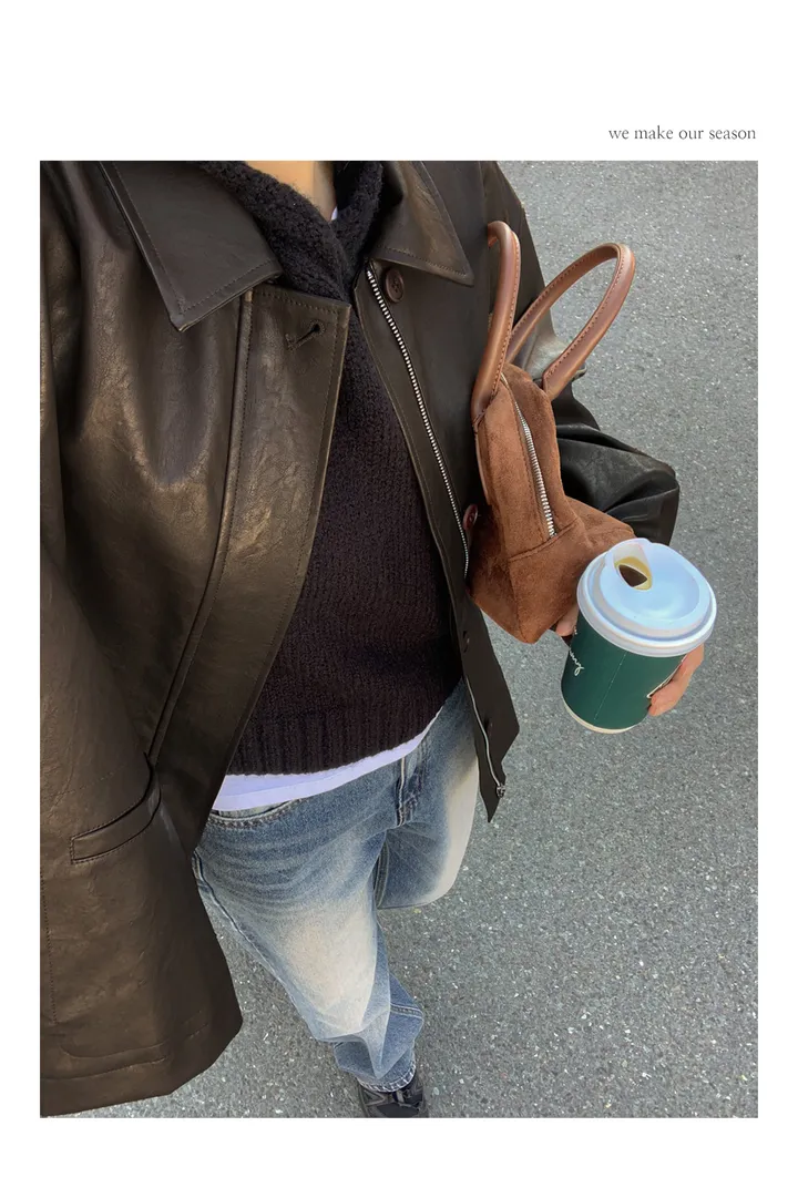 [자체제작/오늘출발/1만장돌파!]#봄🌷 바텐 오버핏 하프 레더 자켓 (데일리룩/개강룩/봄아우터/봄자켓/레더자켓/가죽자켓/루즈핏) 상세 이미지 105