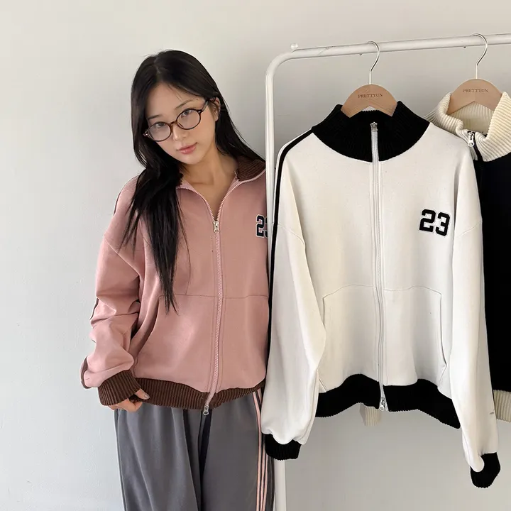 [투웨이/핏보장*] 23 자수 두줄 트랙 배색 집업 - 5color 상세 이미지 25