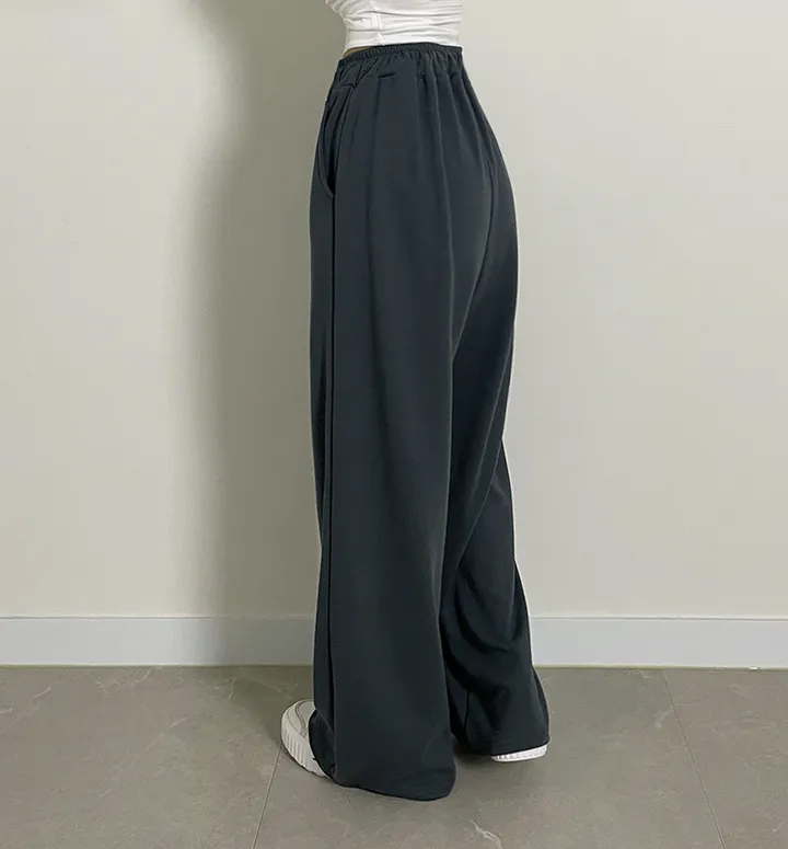 [MADE] (*Y존부각X/기모선택가능*) 인생 와이드 일자 팬츠 트레이닝 무지 밴딩 하이웨스트 빅사이즈 오버핏 자체제작 바지 상세 이미지 22