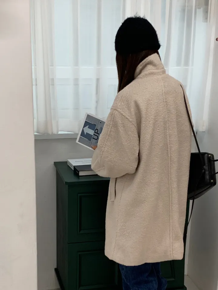 [최저가]하이넥 부클 반코트 하프코트 상세 이미지 11