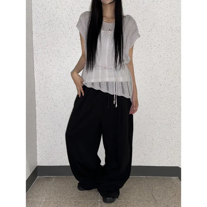 ❤️‍🔥기모선택│업그레이드 ver.│누적판매1,000 돌파 기념│4size!❤️‍🔥[UNISEX/기획특가]사이드 폴드 핀턱 스트링 루즈 와이드 벌룬 트레이닝 팬츠(2color) 상세 이미지 40