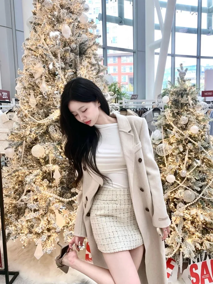 [울90%💛여성스러움극대화] 고퀄리티 핸드메이드 벨티드 울코트 롱코트 상세 이미지 14