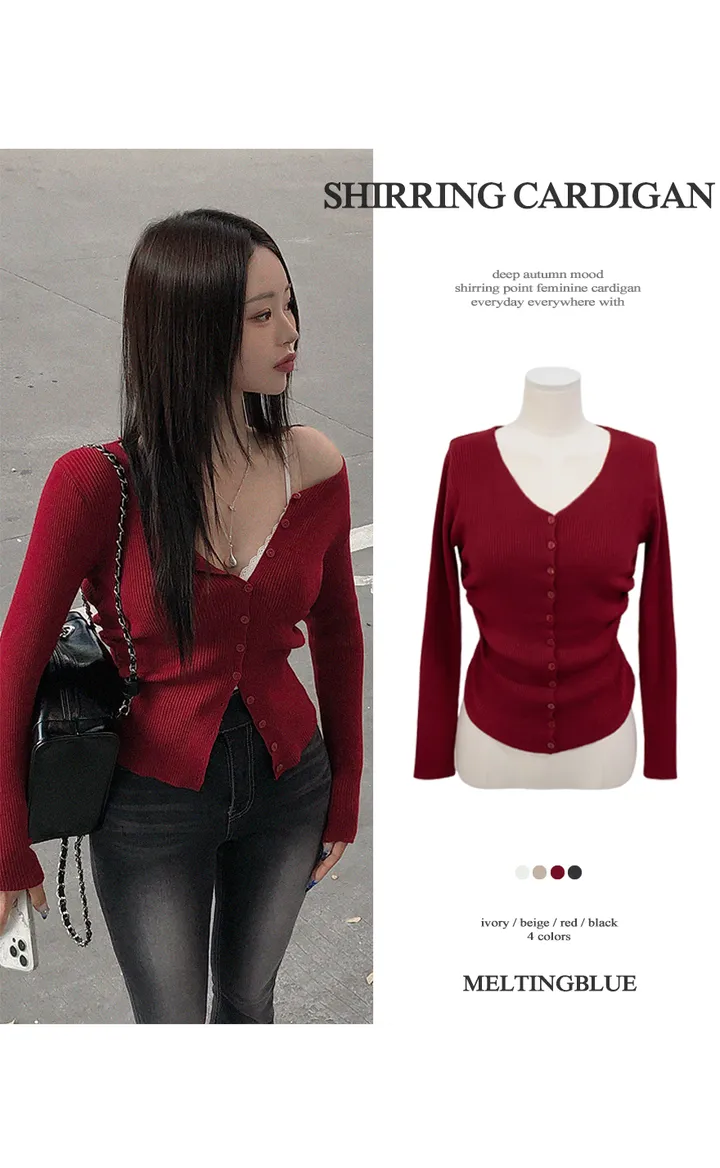 *단독진행/핏존예* 캐시 슬림핏 셔링 골지 소프트 가디건 셔링가디건 골지가디건 얼리어텀 가을가디건 가을아우터 가을옷 가을신상 상세 이미지 1