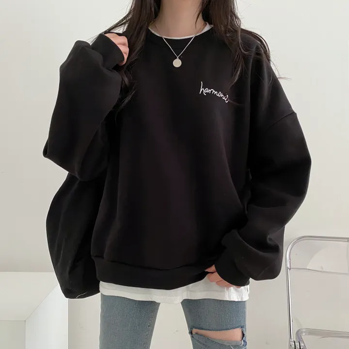 당일발송⚡[데일리/묶음할인] 심플 오버핏 하모니 레터링 맨투맨 4color 상세 이미지 36