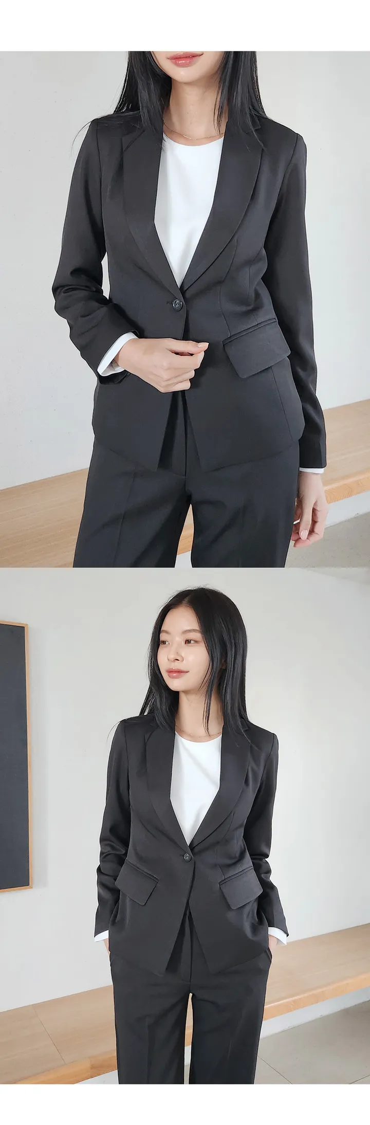 [2만장판매 가성비 바지정장세트] 44~100(XS~3XL) 면접복장 유니폼 발표의상 블랙 상세 이미지 22