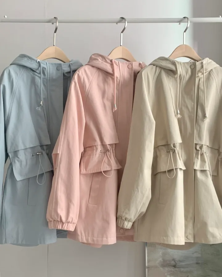 *숏or롱* [MADE🧵] *당일배송* 블라썸 스트링 후드 야상 점퍼 (5color) 간절기 봄자켓 봄야상 봄트렌치 하프트렌치 크롭야상 바람막이 상세 이미지 29