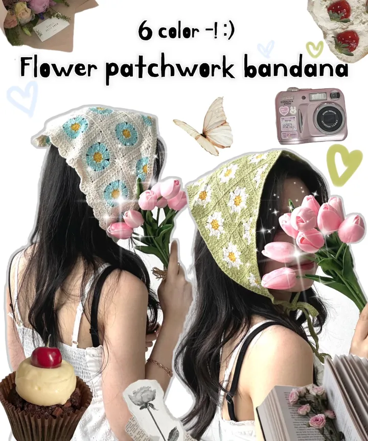 [묶음할인✨2개:8800원/키치💖] 러블리 헤어 두건 반다나 -8color 봄 여름 체육대회 운동회 휴양지 여행 플라워 딸기 시스루 체리 학생 데일리 데이트 캐주얼 유니크 힙 상세 이미지 5