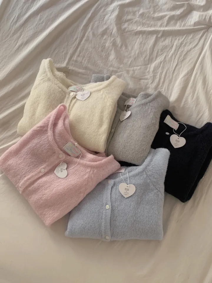 당일/봄가디건🌸 [here you] 퍼지 모헤어 cardigan - 5color (벚꽃룩/울가디건/모헤어니트/나들이룩/봄니트) 상세 이미지 56