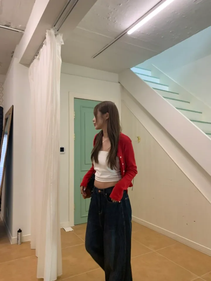 빈티지 딸기 가디건 레드,아이보리, 블랙 [가디건/디테일/빈티지/여름코디/코디추천/데일리/대학생/캐주얼/y2k] 상세 이미지 11