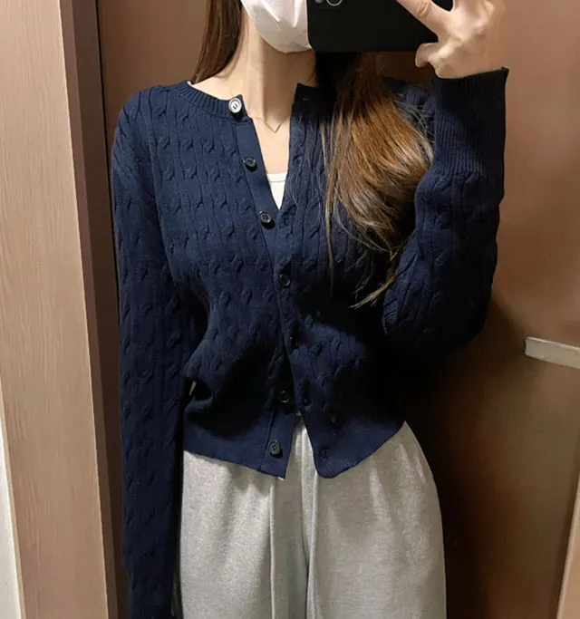 [고퀄/늘어짐X] 꽈배기 니트 케이블 데일리 가디건 상세 이미지 5