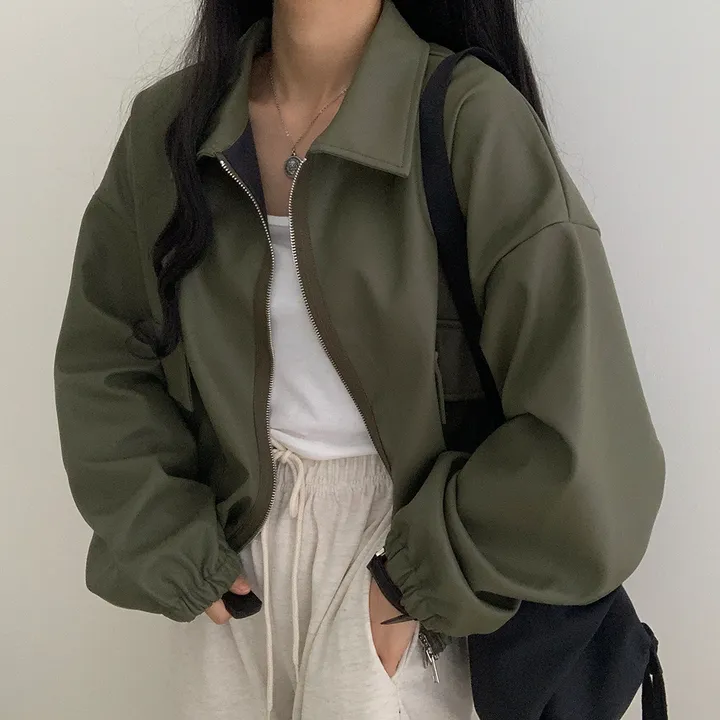 [ 봄신상 ]루즈핏 투웨이 레자 숏점퍼 상세 이미지 22