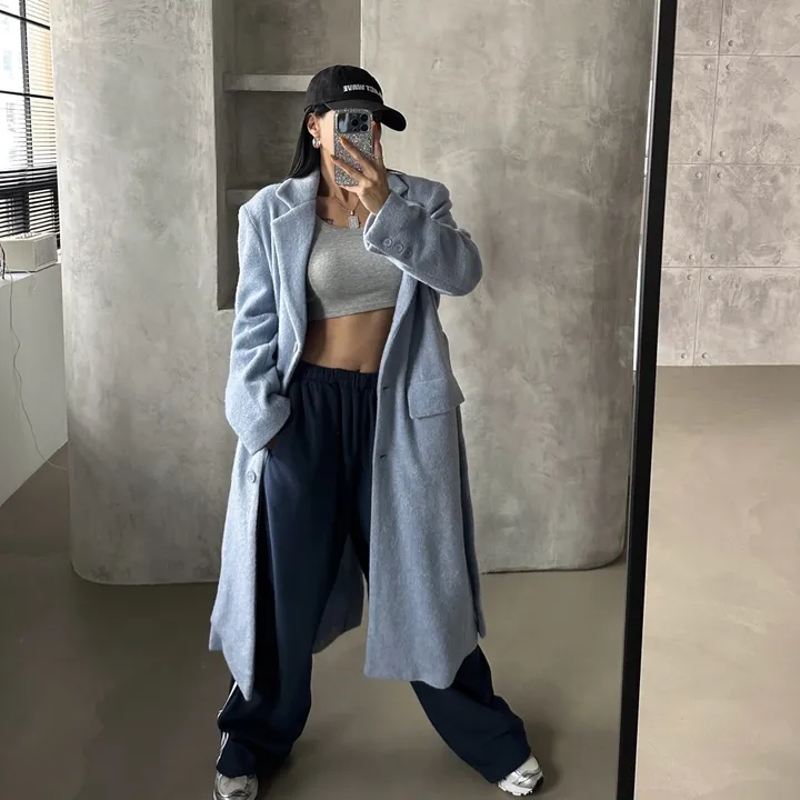 [SALE] 포그니 벨트 롱 코트 SKYBLUE COLOR 상세 이미지 4