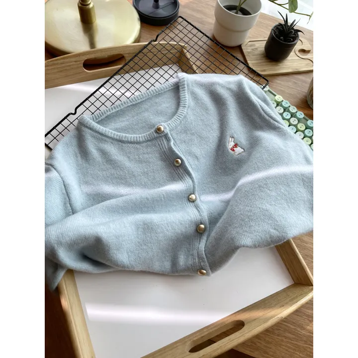 봄가디건 봄아우터 데일리 토끼 자수 상세 이미지 15