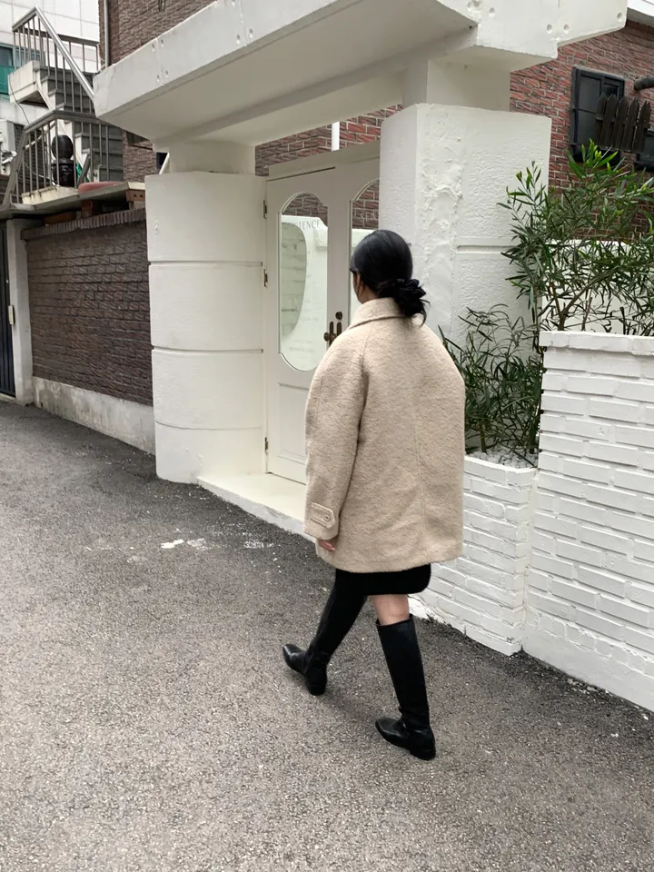 [안감누빔]테이퍼 부클 하프코트*베이지 당일발송 상세 이미지 19