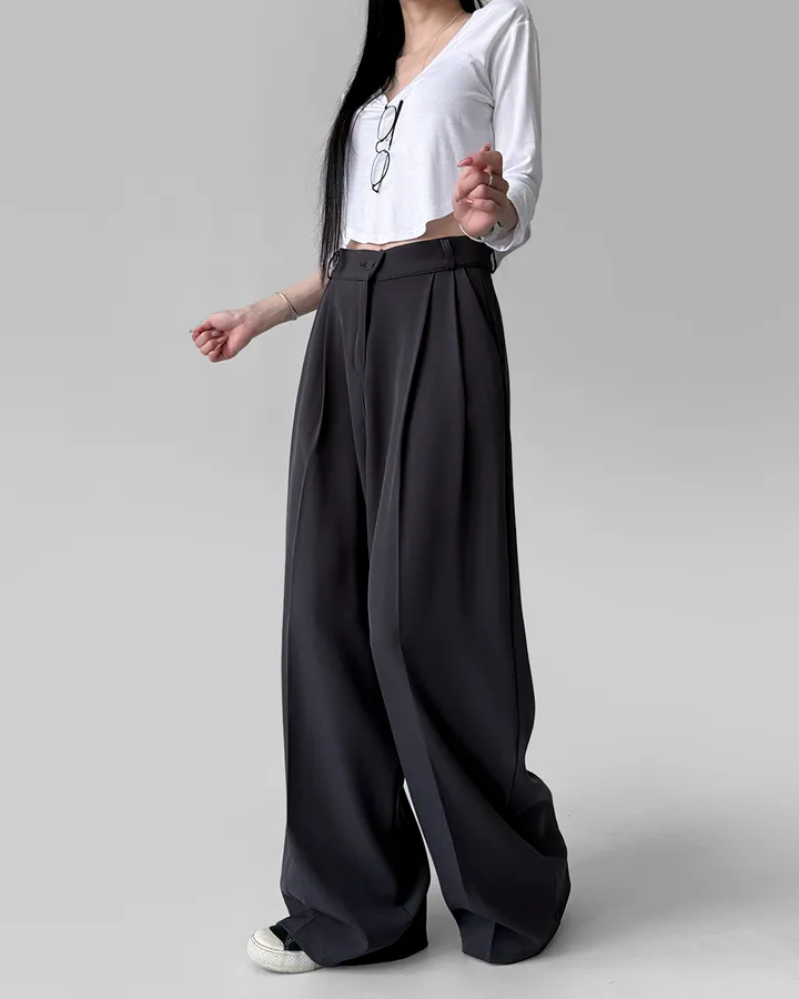[4계절템/숏,롱/~2XL] 올리브유 메가 통 와이드 더블 핀턱 사계절 슬랙스 상세 이미지 70