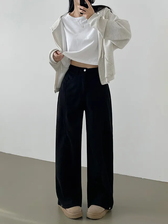 [한파대비/3기장~2XL!] 스냅버튼 융기모 코듀로이 골덴 폴딩 와이드팬츠 4color 상세 이미지 33