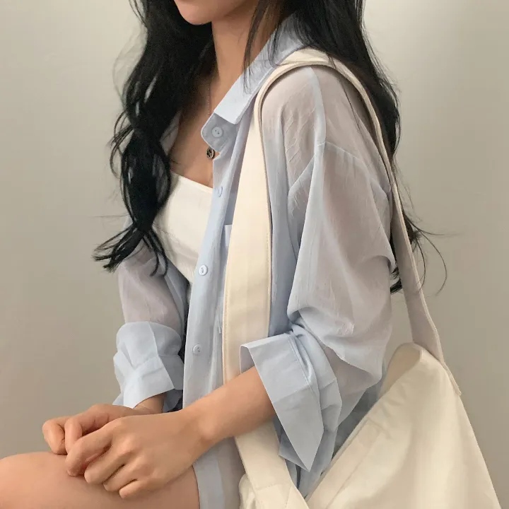 [베스트재진행] 남심저격, 시스루 루즈핏 셔츠;4col 상세 이미지 11