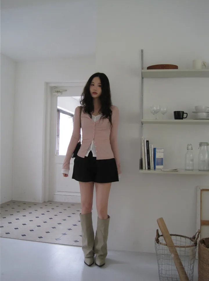 카디건 모델 착용 이미지-S1L31