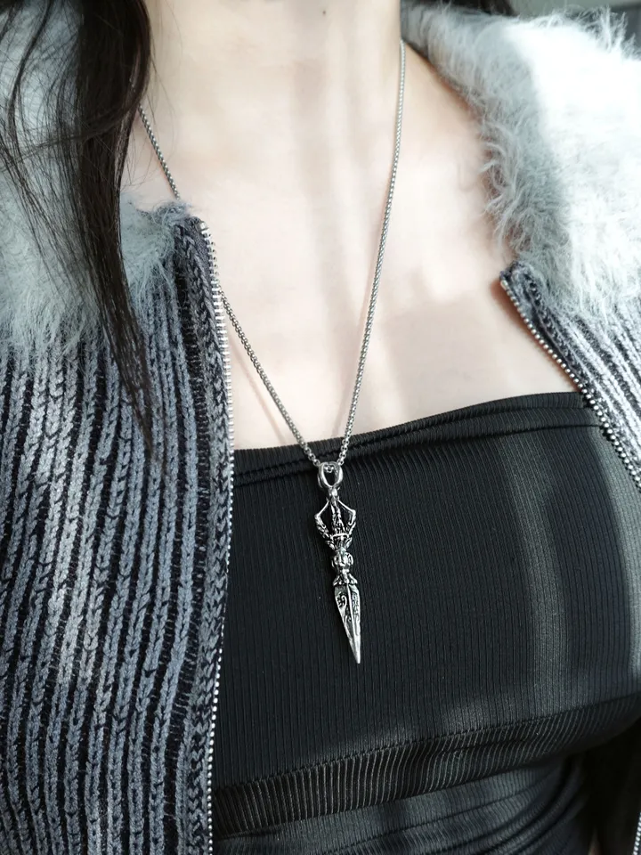 [s.steel] sculpture necklace | 조각 빈티지 목걸이 써지컬 상세 이미지 16