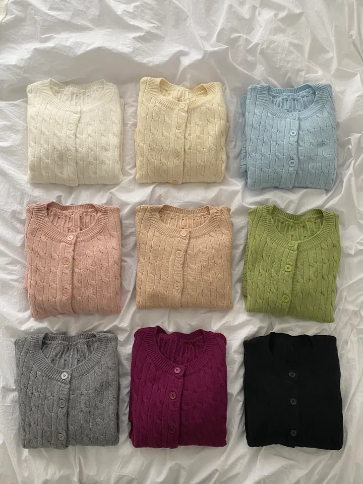 [NEW봄신상✨]데일리 라운드넥 베이직 기본 꽈배기 가디건 긴팔 9color 상세 이미지 2