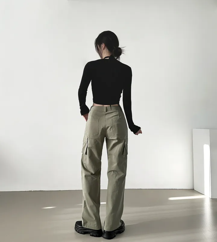 [당출🚀숏/롱ver] 절개라인 카고 롱 일자핏 와이드 면팬츠 4color 상세 이미지 43