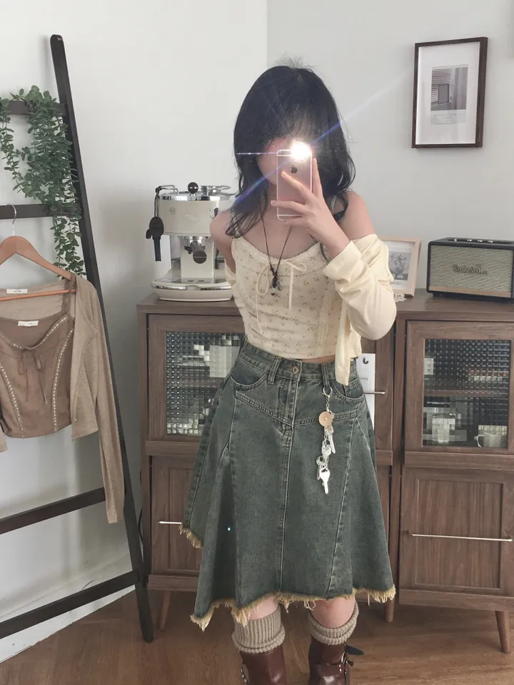 [콩단추🤎/SET 가격!] 빈티지 모리걸 레이스 리본나시 & 쫀득 여리 스판 가디건 세트 상세 이미지 12