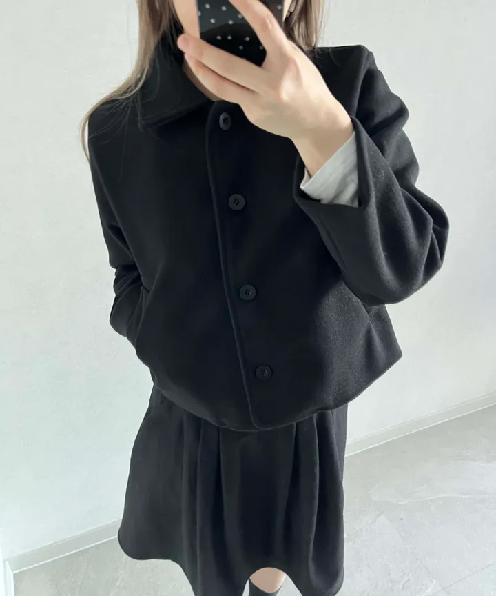 [💥주문폭주💥] 카라 숏코트 자켓 (4color) 도쿄룩 일본여행룩 간절기자켓 하객룩 숏코트 상세 이미지 4
