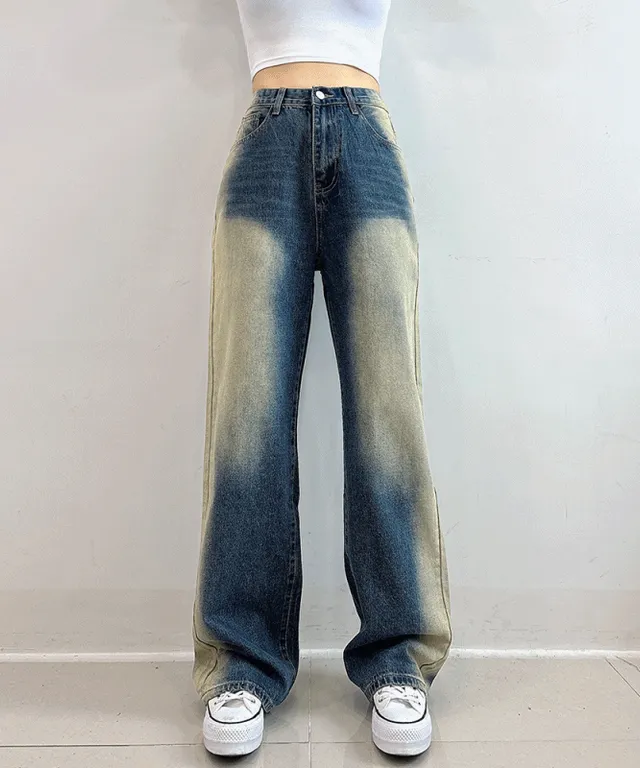 히든밴딩 (기장선택/2XL까지) 빈티지 워싱 와이드 데님팬츠(3color)