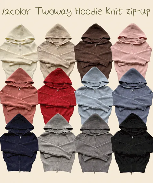 [후드ver/고퀄,꾸안꾸!] 귀여운 아방핏, 투웨이 후드 크롭 집업 니트가디건 (8color)