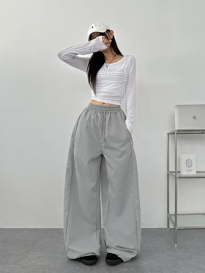 [사이드스냅🖤벌룬핏/나일론 2way스트링조절 비죠버튼 와이드팬츠] 비죠버튼벌룬와이드팬츠 상세 이미지 56