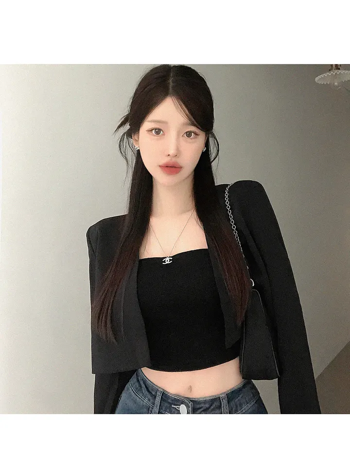[🔥최저가🔥/완전깔끔한핏!!] 마티네 노카라 간절기 미니 크롭 자켓 봄자켓 봄아우터 봄옷 봄신상 상세 이미지 3