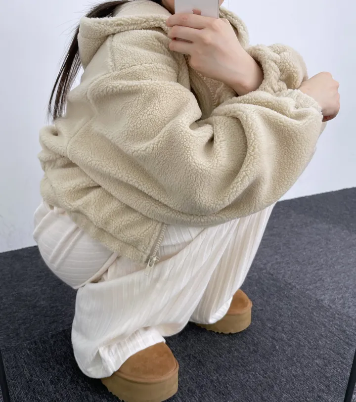 *아방핏후드집업* 뽀글이 후리스 플리스 후드집업 가을 겨울 아우터 집업 오버핏 상세 이미지 33