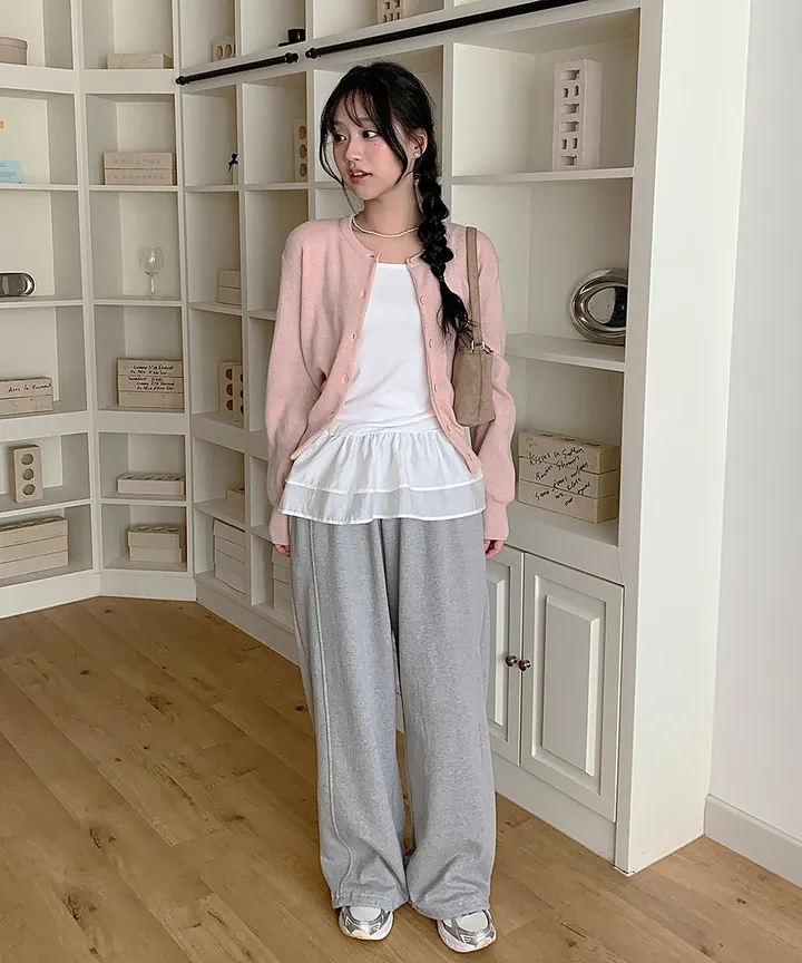 [데일리강추💗] 블러 라운드넥 가디건 봄 가을 / 출근룩 긴팔니트 봄가디건 가을가디건 하객룩 데일리룩 클래식블랑 상세 이미지 34