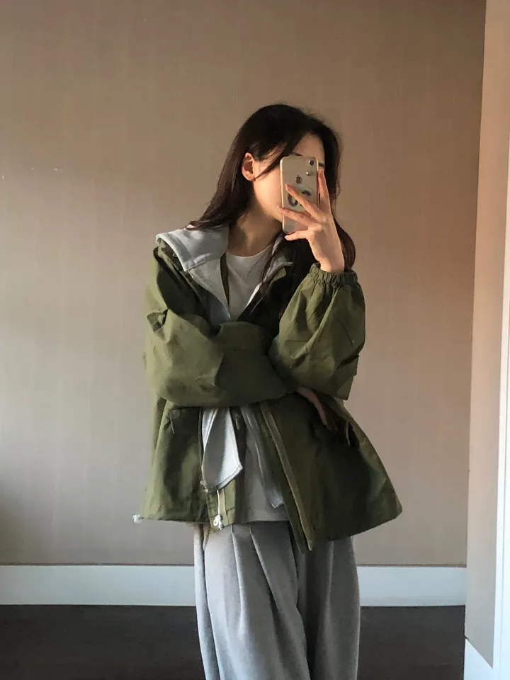 [최저가보장/후드탈부착!] 루즈핏 후드 레이어드 야상 점퍼 누빔 안감있음 -2colo 상세 이미지 36