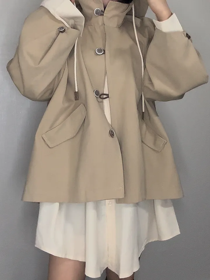 [🤍당일출고🤍/아방핏제대로2color/고퀄리티] 프리미엄 하프 후드 트렌치 야상 코트 자켓 상세 이미지 36