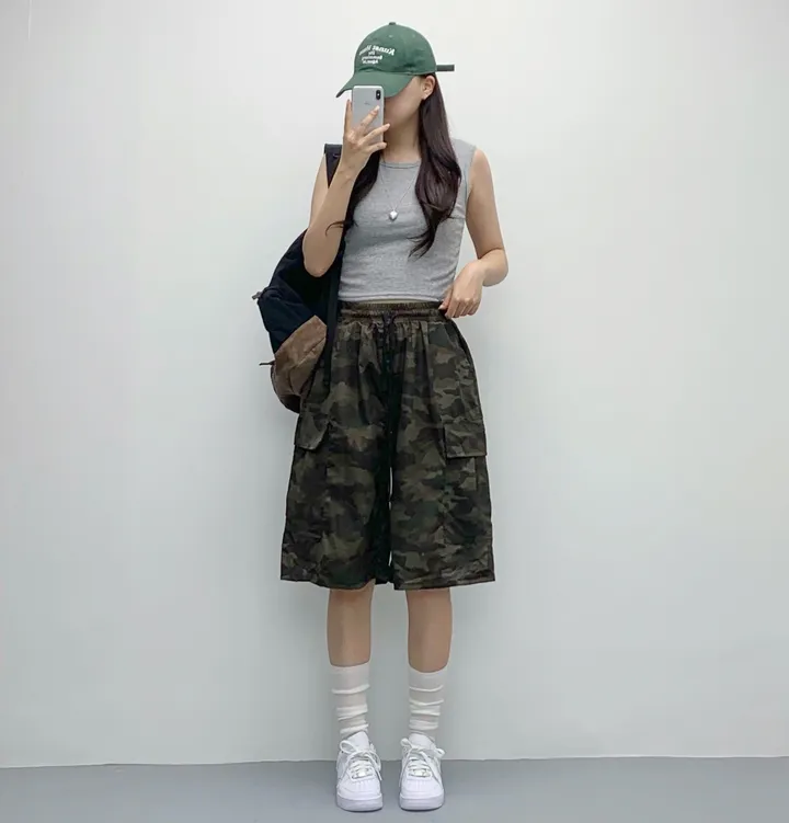 [카모버뮤다!/카고밴딩/5부기장] 카고 밴딩 하이웨스트 5부 버뮤다 숏팬츠 여름반바지 여름팬츠 상세 이미지 15