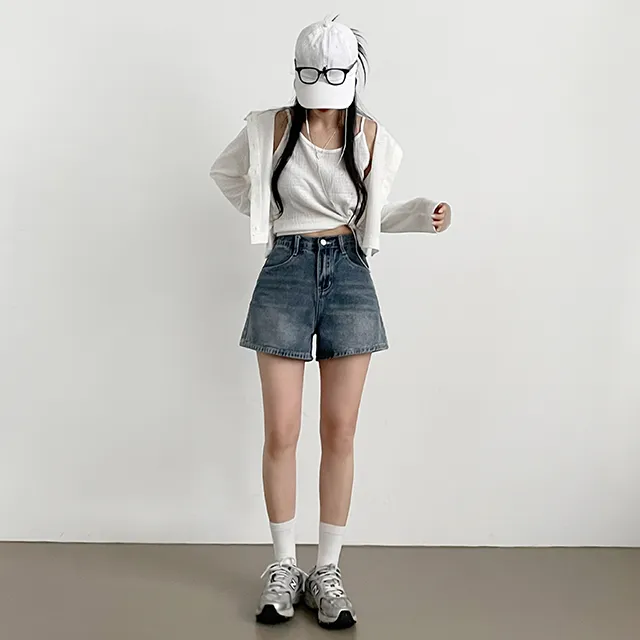 [컬러추가!/~2XL까지/made] 핏극찬, 시그니처 빈티지 데님숏팬츠 청반바지 4color 상세 이미지 39