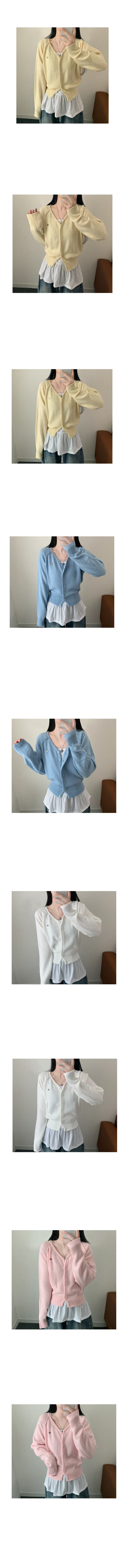 벚꽃 팬던트 허리날씬 레글린  날씬 간절기가디건 6color 상세 이미지 1