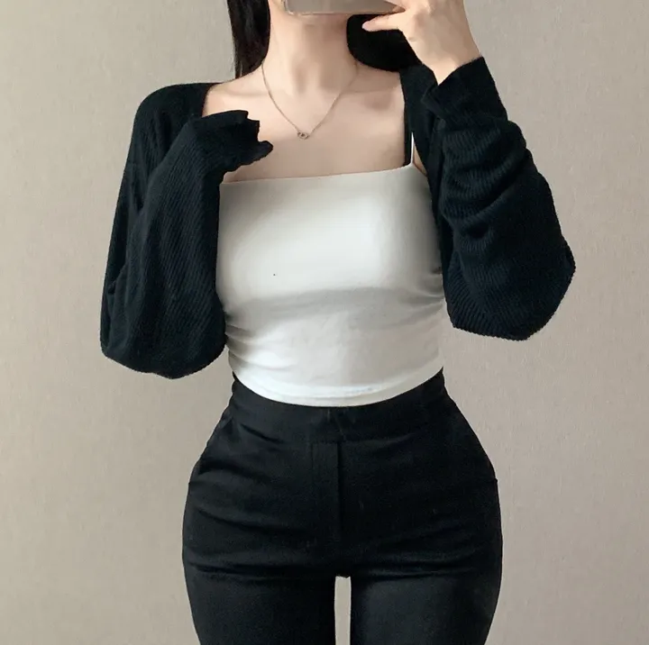 *[4col/핏예쁨]가벼운 썸머 데일리 크롭 니트 볼레로 가디건 상세 이미지 2