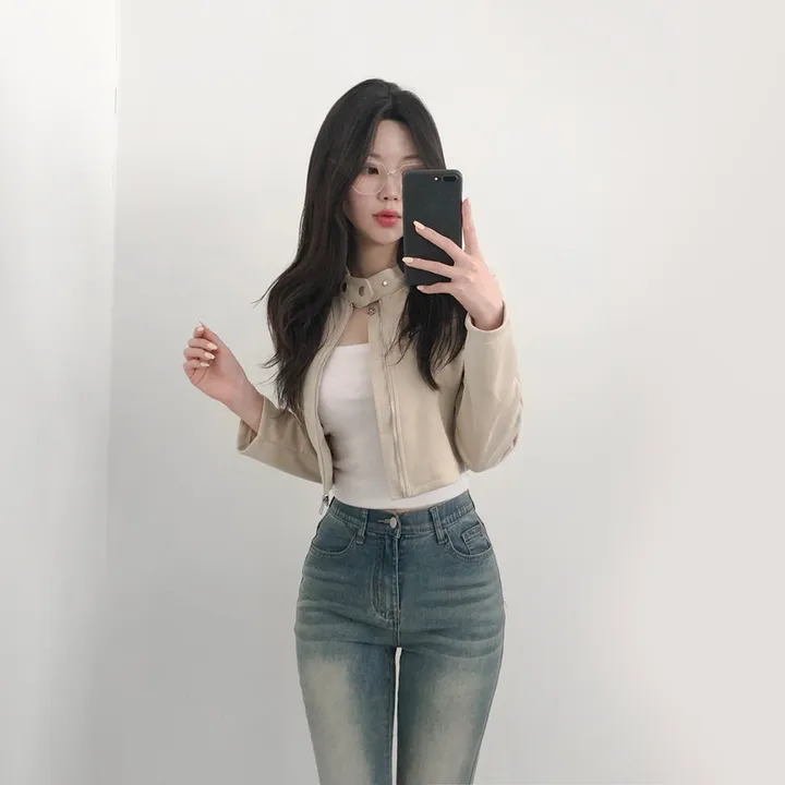 [부드러움/핏넘예] 봄자켓으로 추천! 차이나카라 크롭핏 슬림 스웨이드 자켓 상세 이미지 41