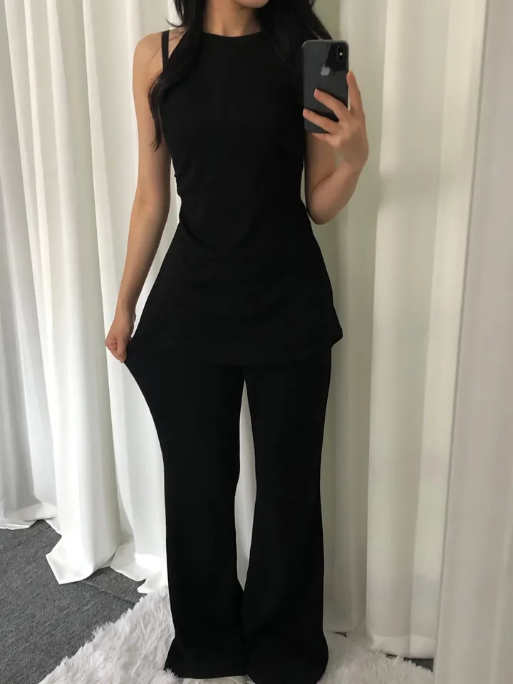 [휴가❤︎데일리룩/여리여리핏]트임 홀터넥 set 상세 이미지 14
